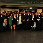 Foto di gruppo nella sede viennese dell'Onu